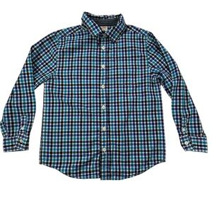 Gymboree Boys Kids Plaid Button Down Long Sleeve Shirt Size‎ Medium 7-8